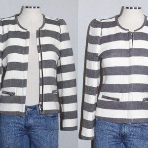 Zara Black White Stripe Blazer